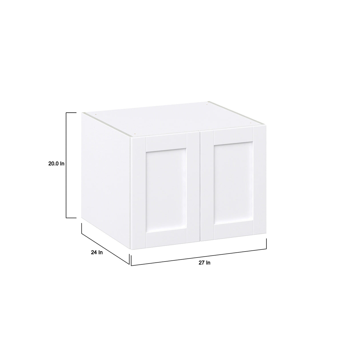 Hugo&Borg Rosemont 27-in W x 20-in H x 24-in D Glacier White Wall Fully Assembled Cabinet (Recessed Panel Shaker Door Style)