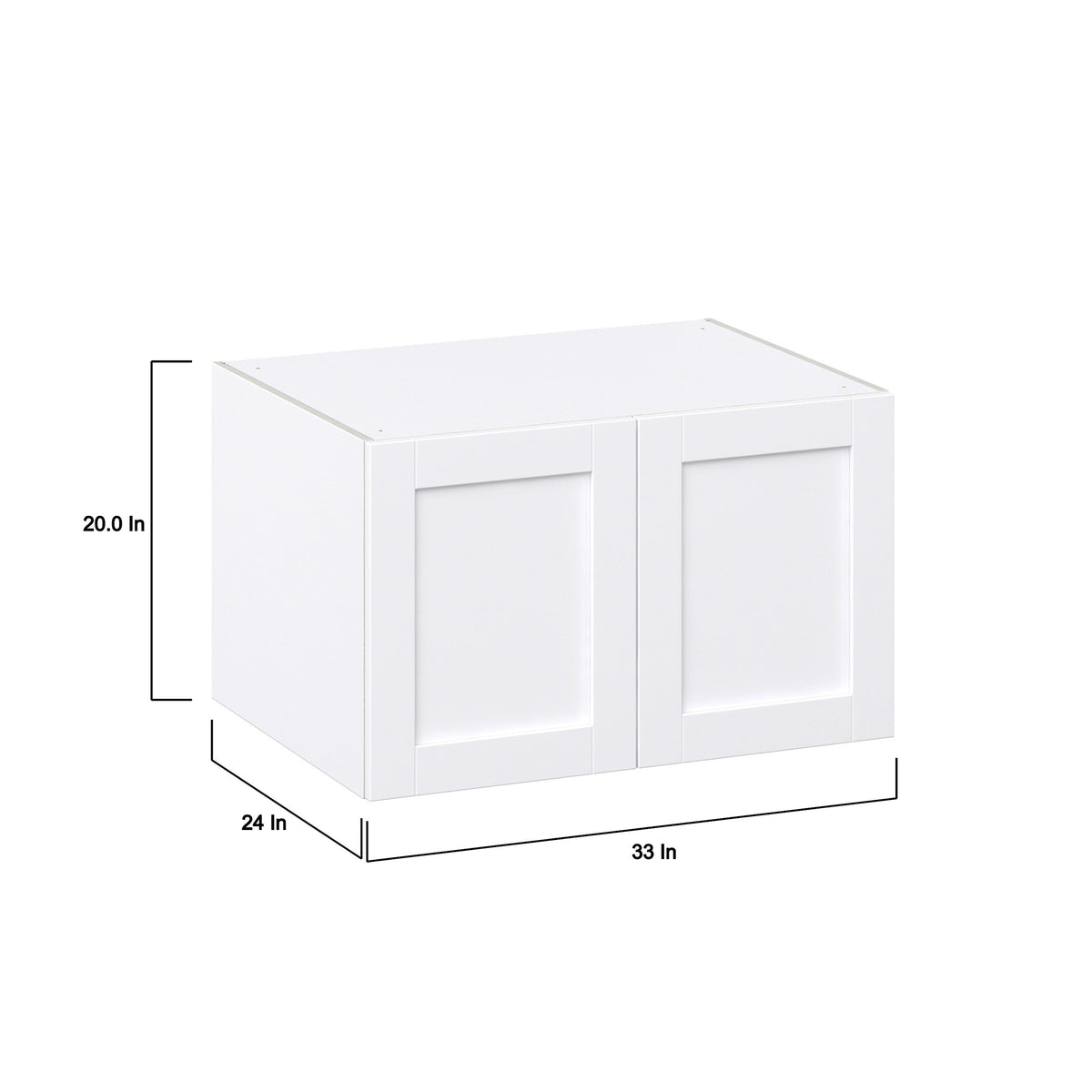 Hugo&Borg Rosemont 33-in W x 20-in H x 24-in D Glacier White Wall Fully Assembled Cabinet (Recessed Panel Shaker Door Style)