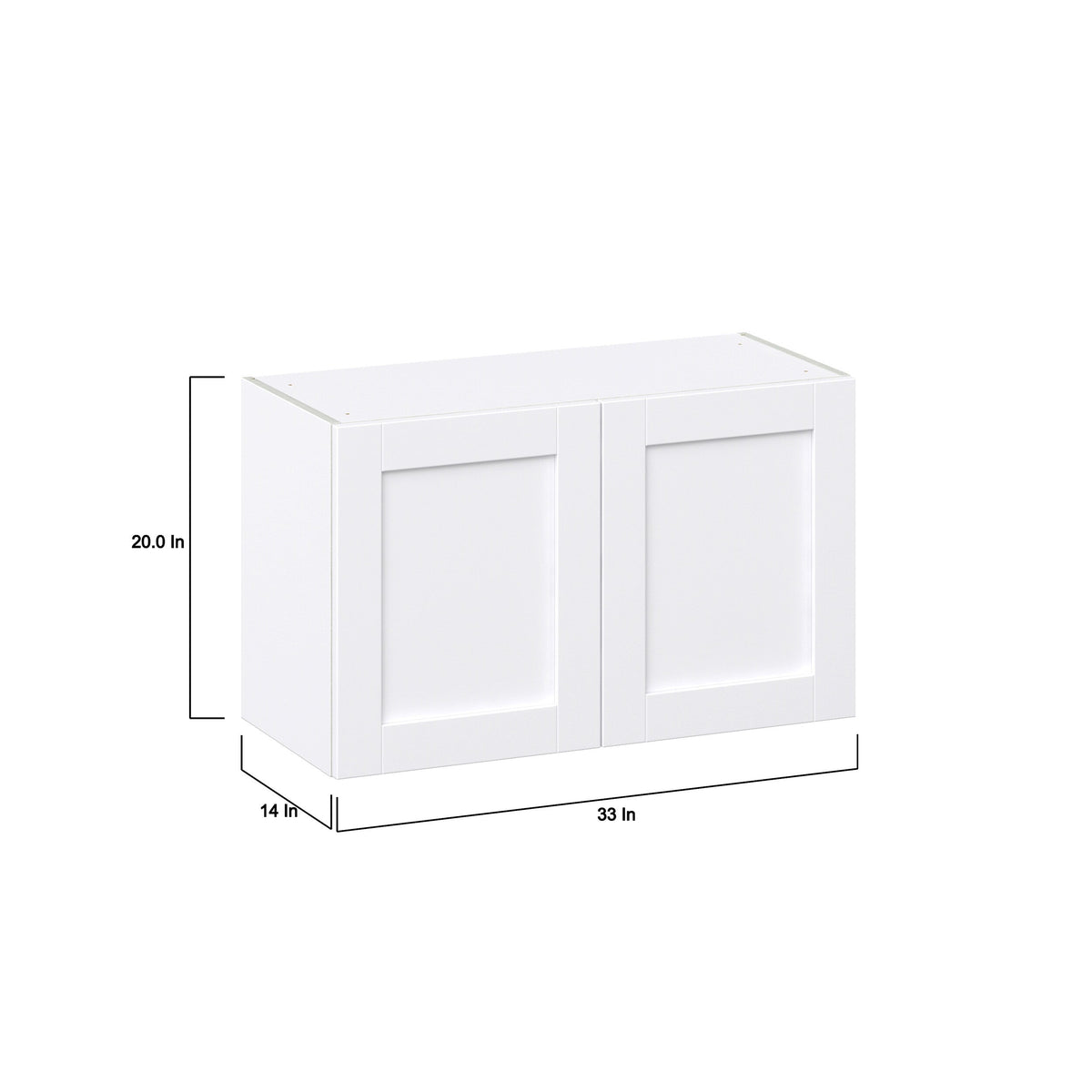 Hugo&Borg Rosemont 33-in W x 20-in H x 14-in D Glacier White Wall Fully Assembled Cabinet (Recessed Panel Shaker Door Style)