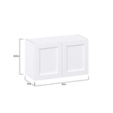 Hugo&Borg Rosemont 33-in W x 20-in H x 14-in D Glacier White Wall Fully Assembled Cabinet (Recessed Panel Shaker Door Style)