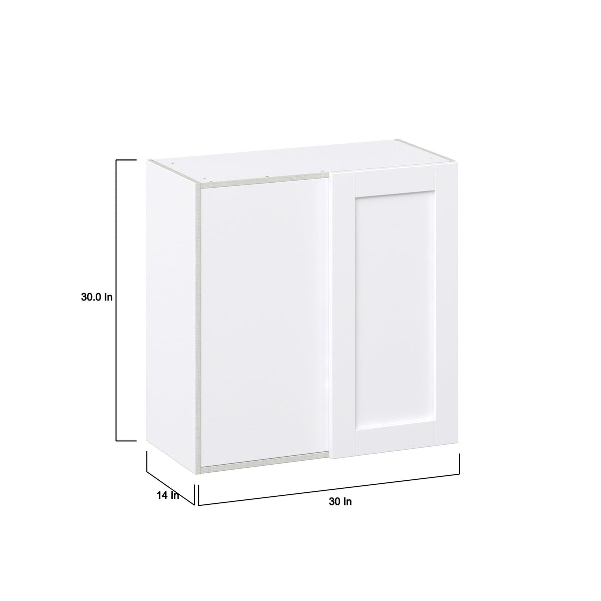 Hugo&Borg Rosemont 30-in W x 30-in H x 14-in D Glacier White Wall Fully Assembled Cabinet (Recessed Panel Shaker Door Style)