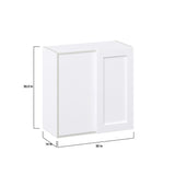 Hugo&Borg Rosemont 30-in W x 30-in H x 14-in D Glacier White Wall Fully Assembled Cabinet (Recessed Panel Shaker Door Style)