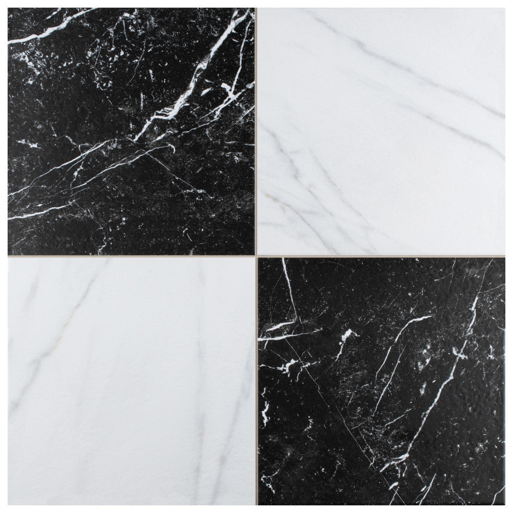 Merola Tile Merzoni Checker Ruzzini 17-7/8 in. x 17-7/8 in. Porcelain Floor and Wall Tile (13.5 sq. ft./Case)