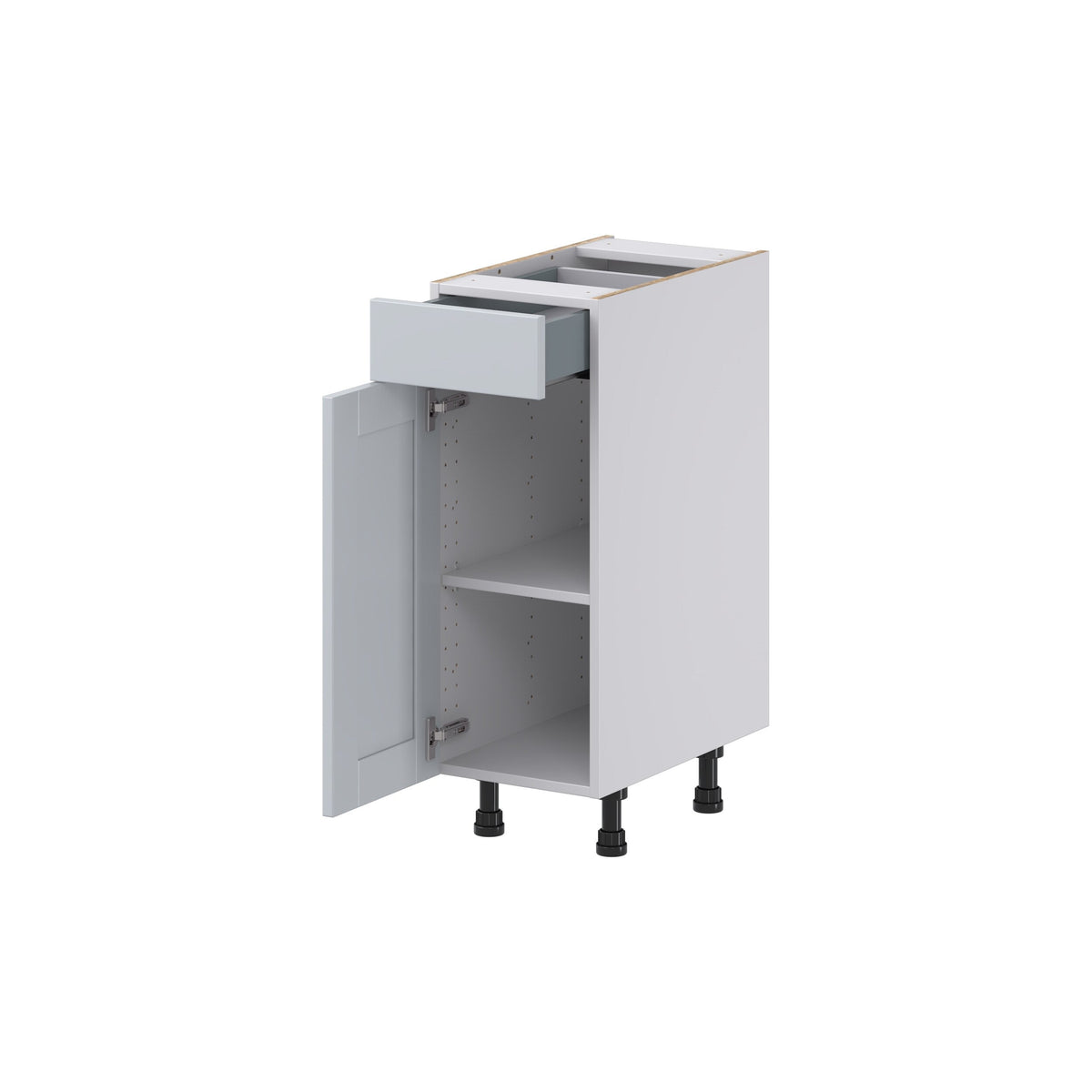 Hugo&Borg Charlesberg 12-in W x 34.5-in H x 21-in D Gray 1-Drawer Base Fully Assembled Cabinet (Recessed Panel Shaker Style)