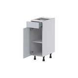 Hugo&Borg Charlesberg 12-in W x 34.5-in H x 21-in D Gray 1-Drawer Base Fully Assembled Cabinet (Recessed Panel Shaker Style)