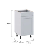 Hugo&Borg Charlesberg 18-in W x 34.5-in H x 21-in D Gray 1-Drawer Base Fully Assembled Cabinet (Recessed Panel Shaker Style)