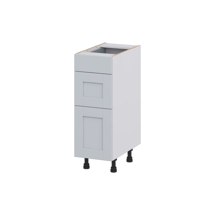 Hugo&Borg Charlesberg 12-in W x 34.5-in H x 21-in D Gray 3-Drawer Base Fully Assembled Cabinet (Recessed Panel Style)