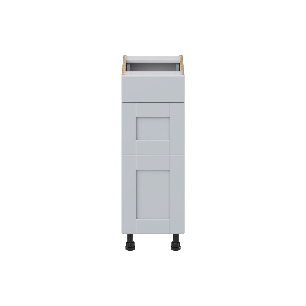 Hugo&Borg Charlesberg 12-in W x 34.5-in H x 21-in D Gray 3-Drawer Base Fully Assembled Cabinet (Recessed Panel Style)