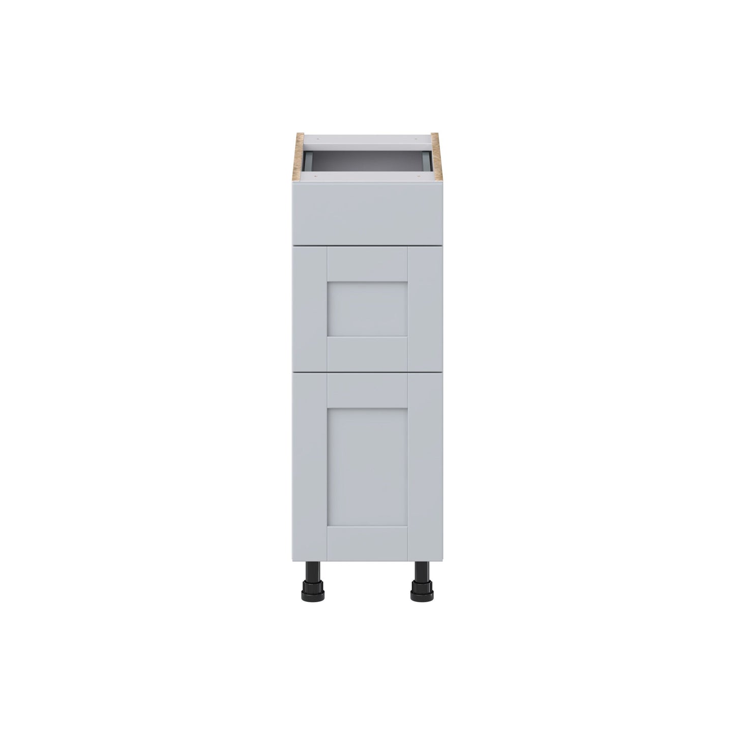 Hugo&Borg Charlesberg 12-in W x 34.5-in H x 21-in D Gray 3-Drawer Base Fully Assembled Cabinet (Recessed Panel Style)