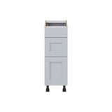 Hugo&Borg Charlesberg 12-in W x 34.5-in H x 21-in D Gray 3-Drawer Base Fully Assembled Cabinet (Recessed Panel Style)