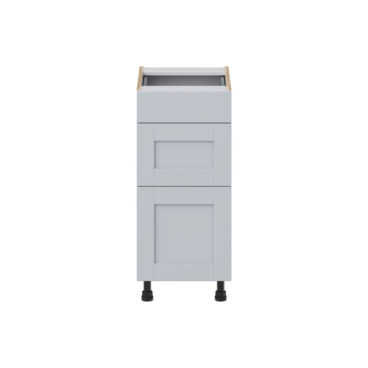 Hugo&Borg Charlesberg 15-in W x 34.5-in H x 21-in D Gray 3-Drawer Base Fully Assembled Cabinet (Recessed Panel Style)