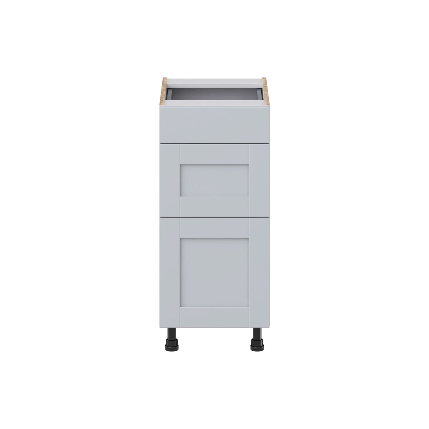 Hugo&Borg Charlesberg 15-in W x 34.5-in H x 21-in D Gray 3-Drawer Base Fully Assembled Cabinet (Recessed Panel Style)