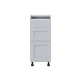 Hugo&Borg Charlesberg 15-in W x 34.5-in H x 21-in D Gray 3-Drawer Base Fully Assembled Cabinet (Recessed Panel Style)