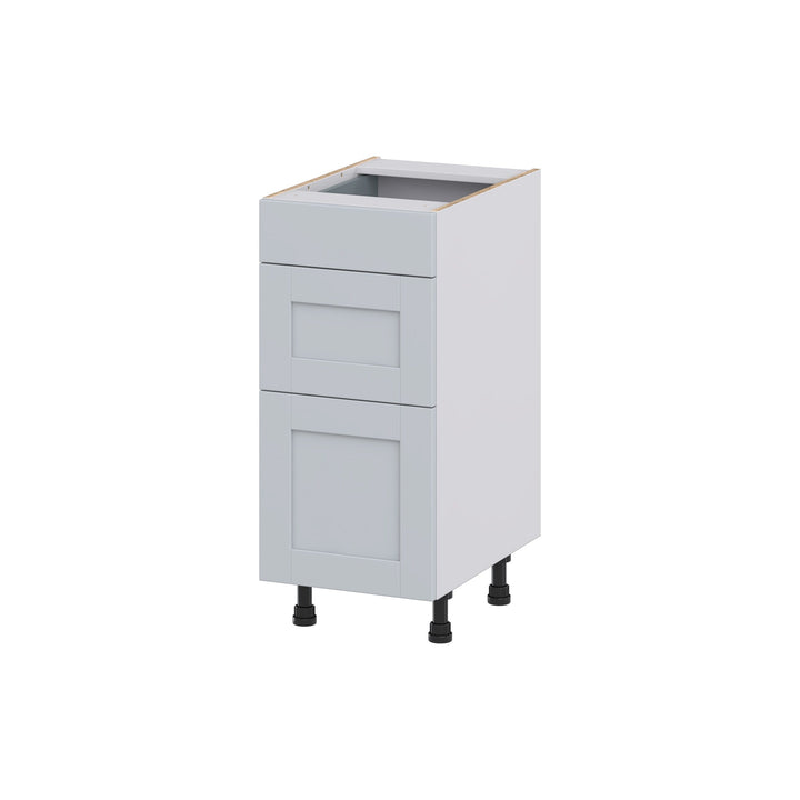 Hugo&Borg Charlesberg 15-in W x 34.5-in H x 21-in D Gray 3-Drawer Base Fully Assembled Cabinet (Recessed Panel Style)