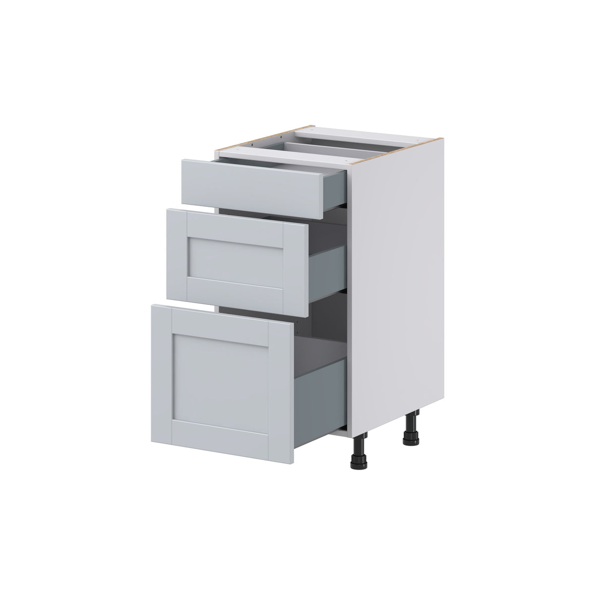 Hugo&Borg Charlesberg 18-in W x 34.5-in H x 21-in D Gray 3-Drawer Base Fully Assembled Cabinet (Recessed Panel Style)