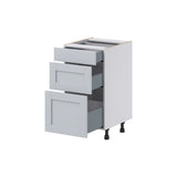 Hugo&Borg Charlesberg 18-in W x 34.5-in H x 21-in D Gray 3-Drawer Base Fully Assembled Cabinet (Recessed Panel Style)