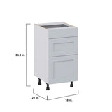 Hugo&Borg Charlesberg 18-in W x 34.5-in H x 21-in D Gray 3-Drawer Base Fully Assembled Cabinet (Recessed Panel Style)