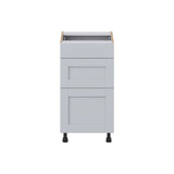 Hugo&Borg Charlesberg 18-in W x 34.5-in H x 21-in D Gray 3-Drawer Base Fully Assembled Cabinet (Recessed Panel Style)