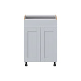 Hugo&Borg Charlesberg 24-in W x 34.5-in H x 21-in D Gray Sink Base Fully Assembled Cabinet (Recessed Panel Shaker Style)