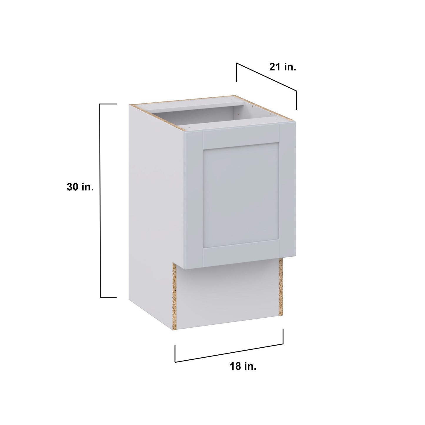 Hugo&Borg Charlesberg 18-in W x 34.5-in H x 21-in D Gray Base Fully Assembled Cabinet (Recessed Panel Shaker Door Style)