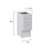 Hugo&Borg Charlesberg 12-in W x 30-in H x 21-in D Gray 4-Drawer Base Fully Assembled Cabinet (Recessed Panel Style)