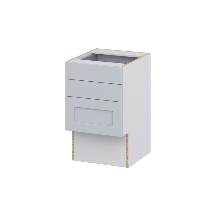 Hugo&Borg Charlesberg 18-in W x 30-in H x 21-in D Gray 3-Drawer Base Fully Assembled Cabinet (Recessed Panel Style)