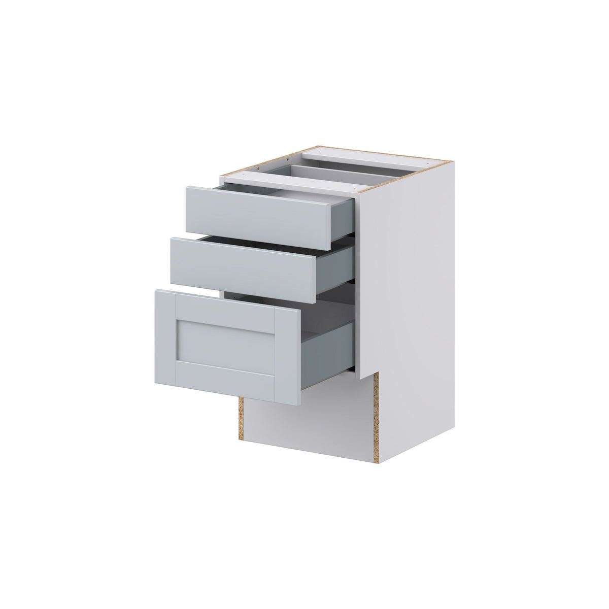 Hugo&Borg Charlesberg 18-in W x 30-in H x 21-in D Gray 3-Drawer Base Fully Assembled Cabinet (Recessed Panel Style)
