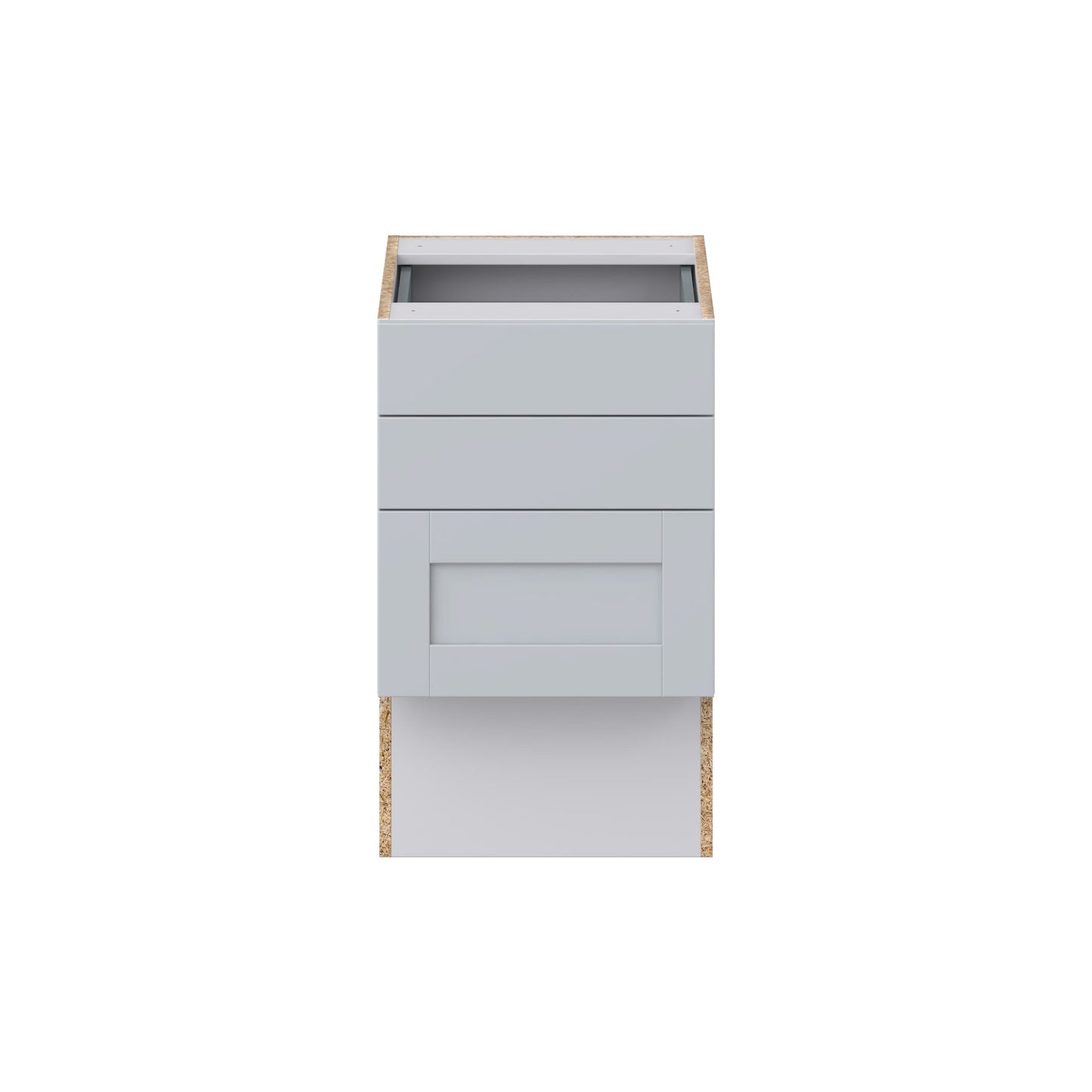 Hugo&Borg Charlesberg 18-in W x 30-in H x 21-in D Gray 3-Drawer Base Fully Assembled Cabinet (Recessed Panel Style)
