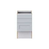 Hugo&Borg Charlesberg 18-in W x 30-in H x 21-in D Gray 3-Drawer Base Fully Assembled Cabinet (Recessed Panel Style)