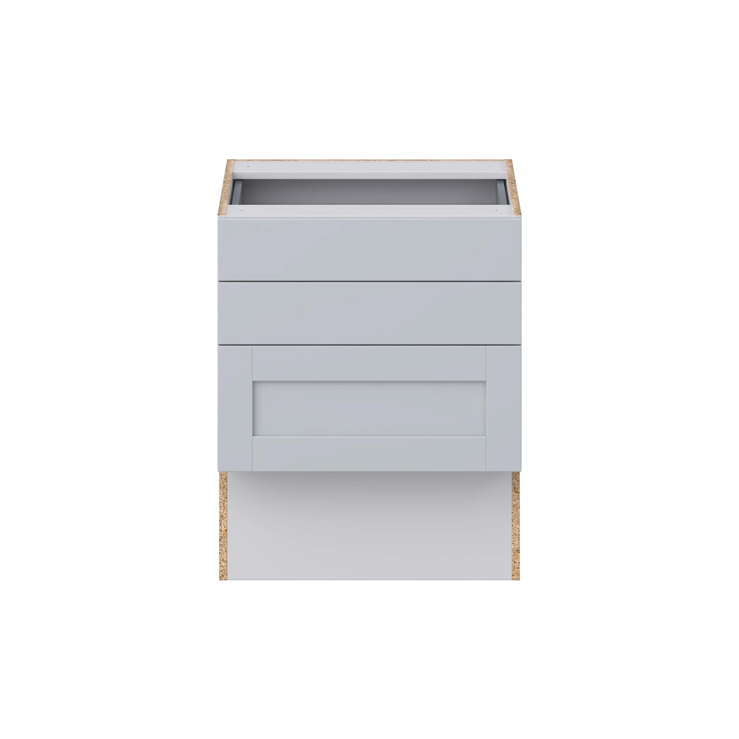 Hugo&Borg Charlesberg 24-in W x 30-in H x 21-in D Gray 3-Drawer Base Fully Assembled Cabinet (Recessed Panel Style)