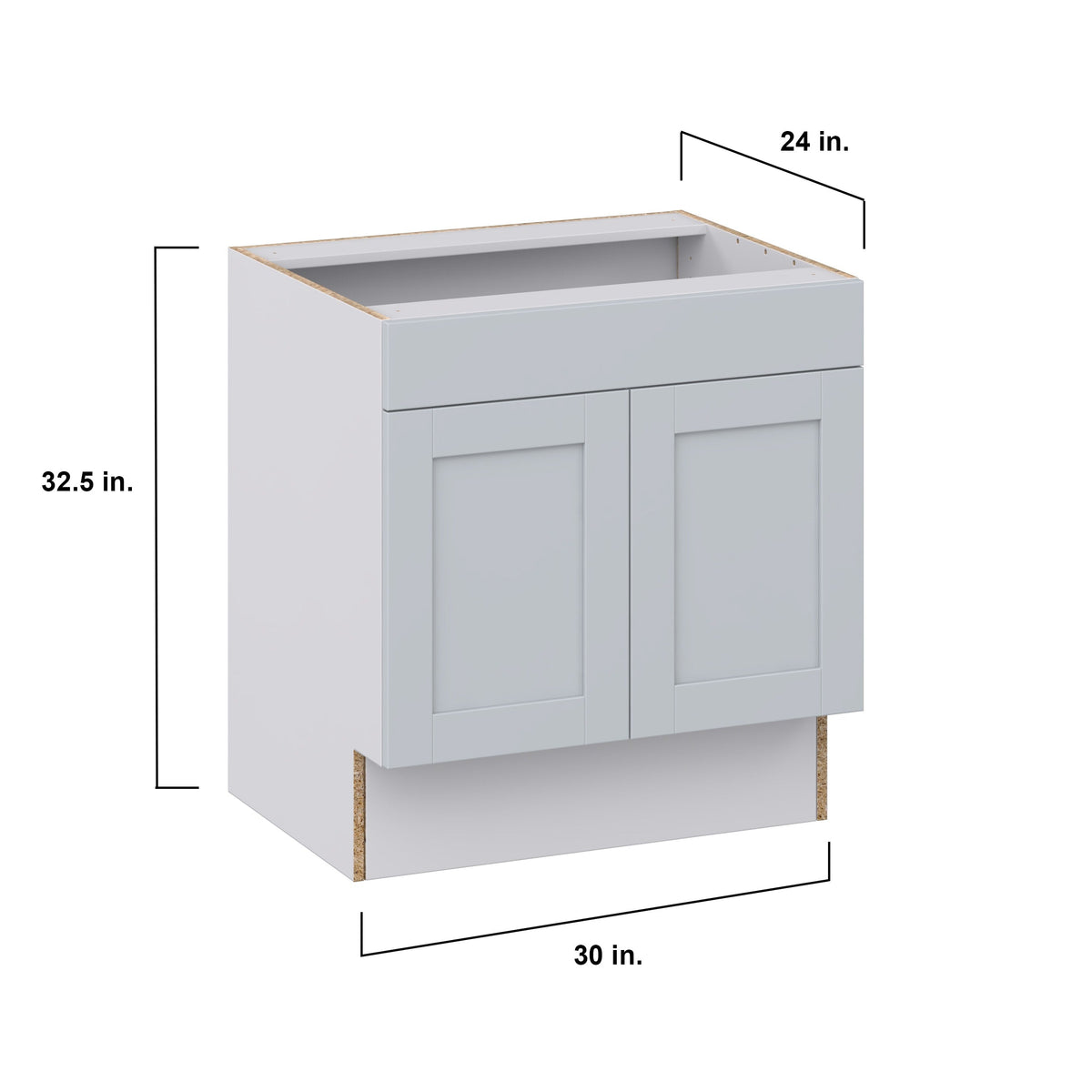 Hugo&Borg Charlesberg 30-in W x 32.5-in H x 24-in D Gray Sink Base Fully Assembled Cabinet (Recessed Panel Shaker Style)