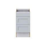 Hugo&Borg Charlesberg 18-in W x 32.5-in H x 25-in D Gray 3-Drawer Base Fully Assembled Cabinet (Recessed Panel Style)