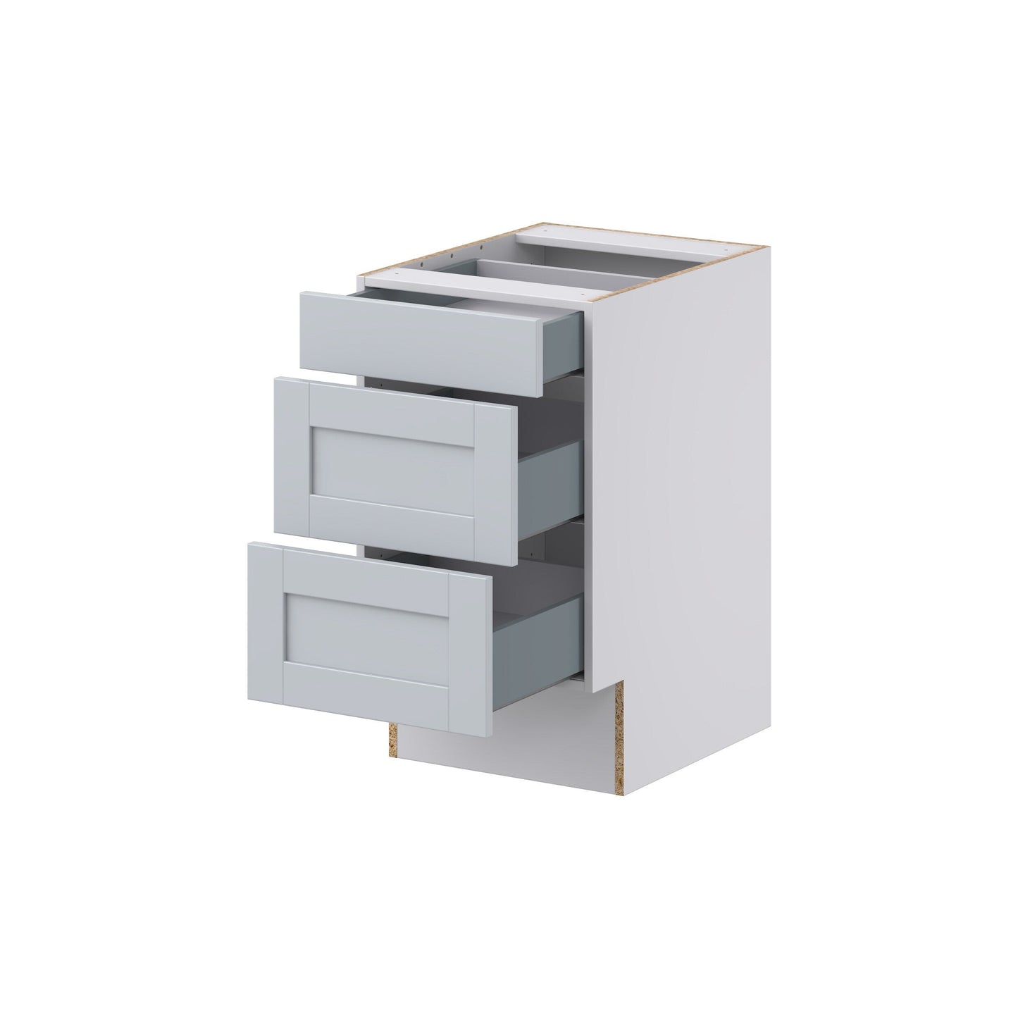 Hugo&Borg Charlesberg 18-in W x 32.5-in H x 25-in D Gray 3-Drawer Base Fully Assembled Cabinet (Recessed Panel Style)