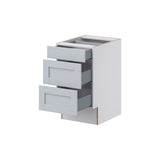 Hugo&Borg Charlesberg 18-in W x 32.5-in H x 25-in D Gray 3-Drawer Base Fully Assembled Cabinet (Recessed Panel Style)