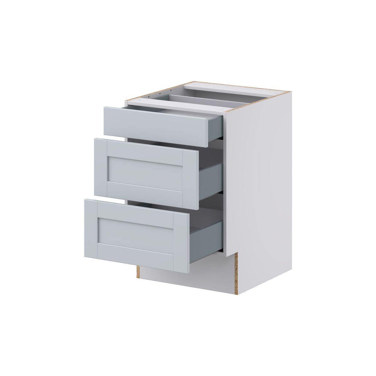Hugo&Borg Charlesberg 21-in W x 32.5-in H x 24-in D Gray 3-Drawer Base Fully Assembled Cabinet (Recessed Panel Style)