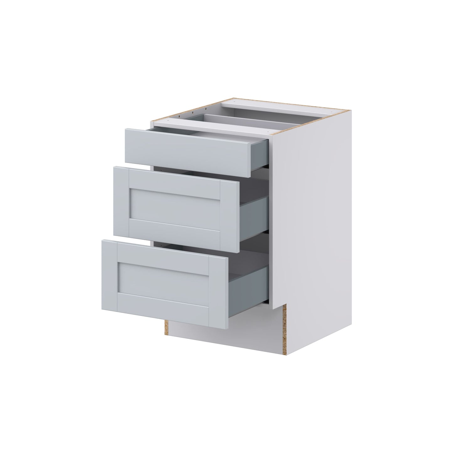 Hugo&Borg Charlesberg 21-in W x 32.5-in H x 24-in D Gray 3-Drawer Base Fully Assembled Cabinet (Recessed Panel Style)