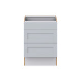Hugo&Borg Charlesberg 24-in W x 32.5-in H x 24-in D Gray 3-Drawer Base Fully Assembled Cabinet (Recessed Panel Style)