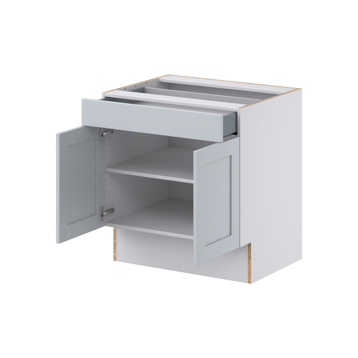 Hugo&Borg Charlesberg 30-in W x 32.5-in H x 25-in D Gray 1-Drawer Base Fully Assembled Cabinet (Recessed Panel Shaker Style)