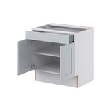 Hugo&Borg Charlesberg 30-in W x 32.5-in H x 25-in D Gray 1-Drawer Base Fully Assembled Cabinet (Recessed Panel Shaker Style)