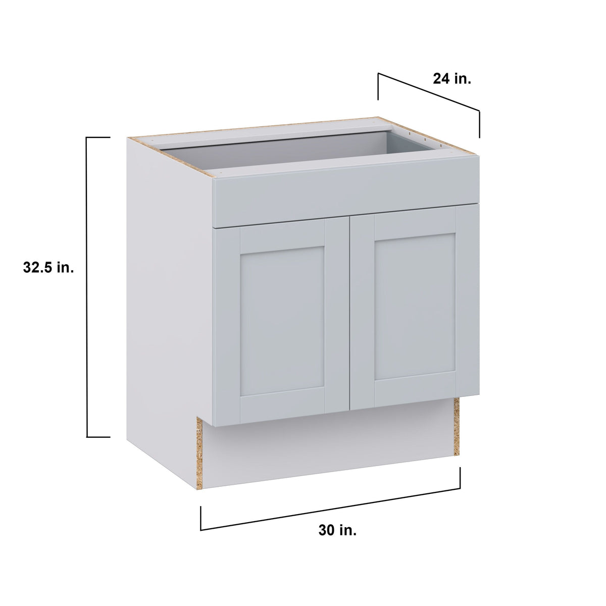 Hugo&Borg Charlesberg 30-in W x 32.5-in H x 25-in D Gray 1-Drawer Base Fully Assembled Cabinet (Recessed Panel Shaker Style)