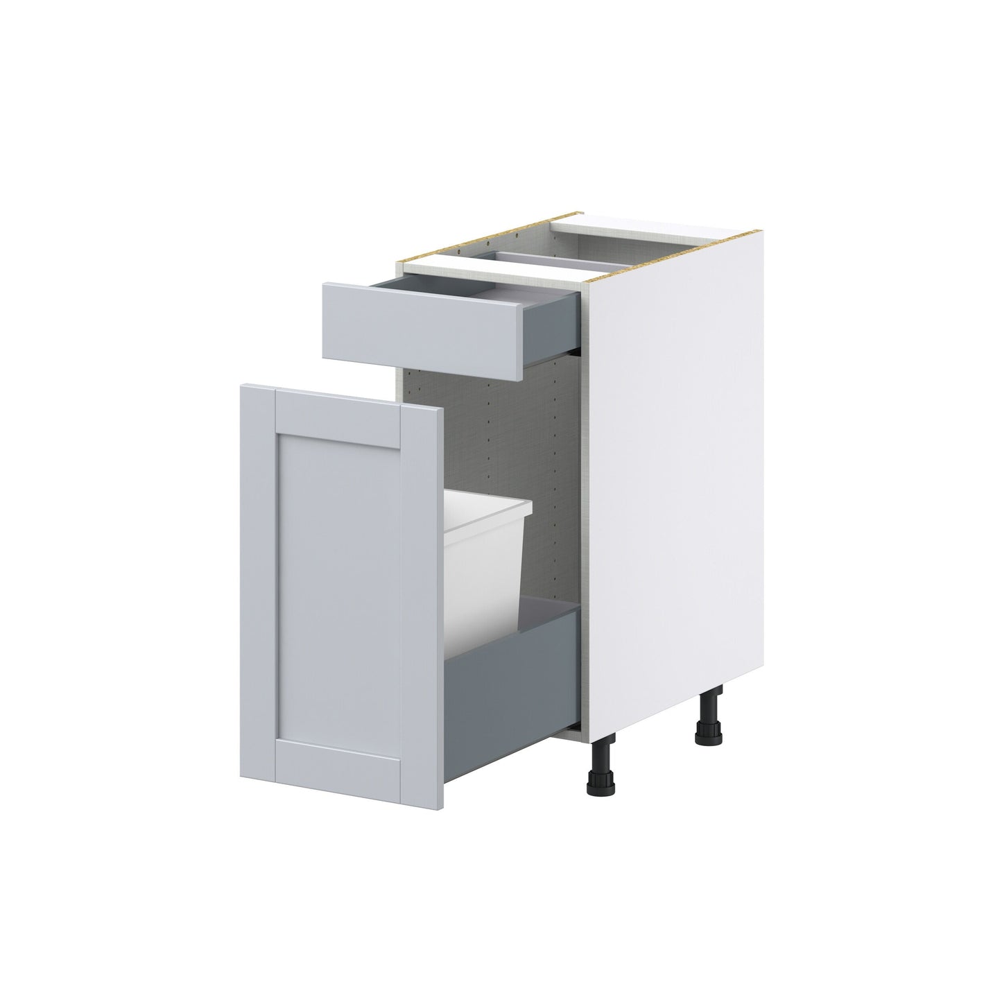 Hugo&Borg Charlesberg 15-in W x 34.5-in H x 24-in D Gray 1-Drawer Pull-out Cabinet Base Fully Assembled Cabinet (Recessed Panel Style)