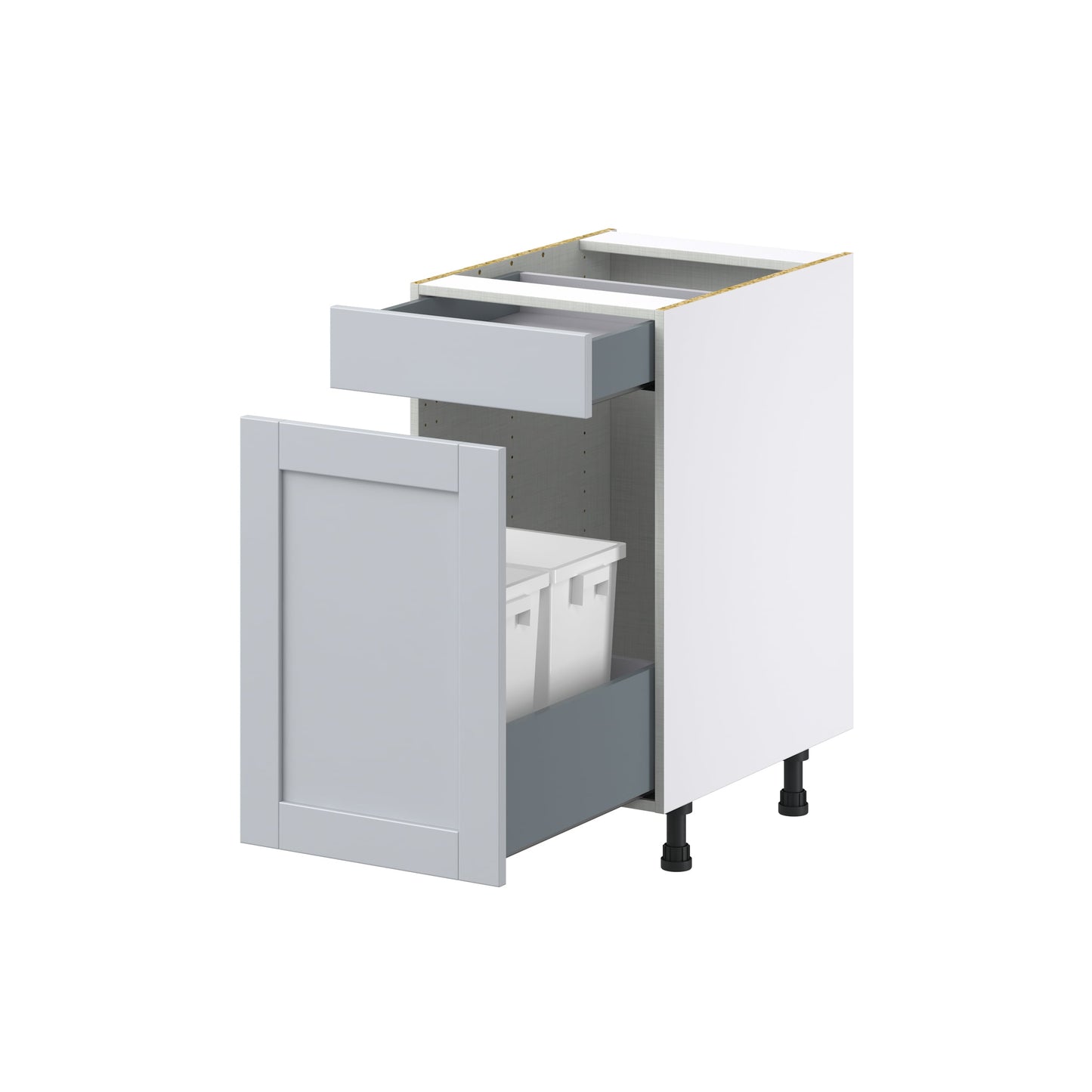 Hugo&Borg Charlesberg 18-in W x 34.5-in H x 24-in D Gray 1-Drawer Pull-out Cabinet Base Fully Assembled Cabinet (Recessed Panel Style)