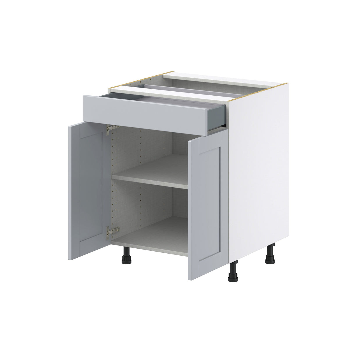 Hugo&Borg Charlesberg 27-in W x 34.5-in H x 24-in D Gray 1-Drawer Base Fully Assembled Cabinet (Recessed Panel Shaker Style)