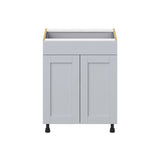 Hugo&Borg Charlesberg 27-in W x 34.5-in H x 24-in D Gray 1-Drawer Base Fully Assembled Cabinet (Recessed Panel Shaker Style)