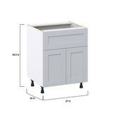 Hugo&Borg Charlesberg 27-in W x 34.5-in H x 25-in D Gray 1-Drawer Base Fully Assembled Cabinet (Recessed Panel Shaker Style)