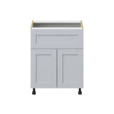 Hugo&Borg Charlesberg 27-in W x 34.5-in H x 25-in D Gray 1-Drawer Base Fully Assembled Cabinet (Recessed Panel Shaker Style)