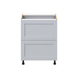 Hugo&Borg Charlesberg 27-in W x 34.5-in H x 24-in D Gray 3-Drawer Base Fully Assembled Cabinet (Recessed Panel Style)