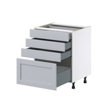 Hugo&Borg Charlesberg 27-in W x 34.5-in H x 24-in D Gray 4-Drawer Base Fully Assembled Cabinet (Recessed Panel Style)