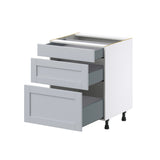 Hugo&Borg Charlesberg 27-in W x 34.5-in H x 24-in D Gray 3-Drawer Base Fully Assembled Cabinet (Recessed Panel Style)