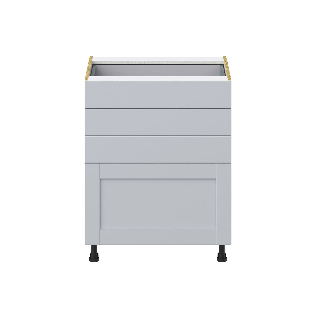 Hugo&Borg Charlesberg 27-in W x 34.5-in H x 24-in D Gray 4-Drawer Base Fully Assembled Cabinet (Recessed Panel Style)
